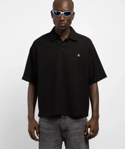 Minimal Nakışlı Polo Yaka T-Shirt
