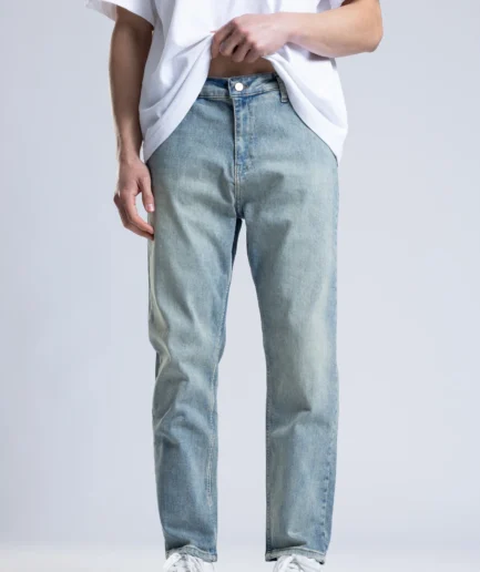 Açık Mavi Yıkamalı Boyfriend Jean