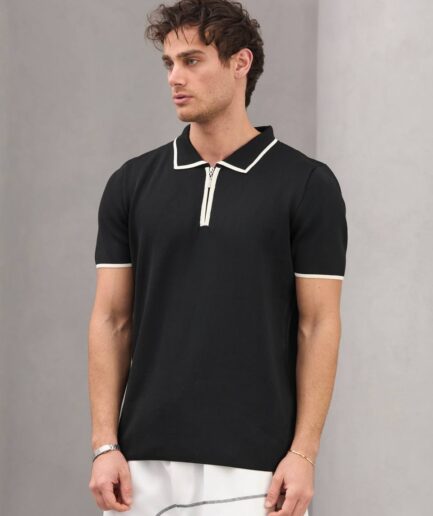 %100 Cotton Şerit Detaylı Triko