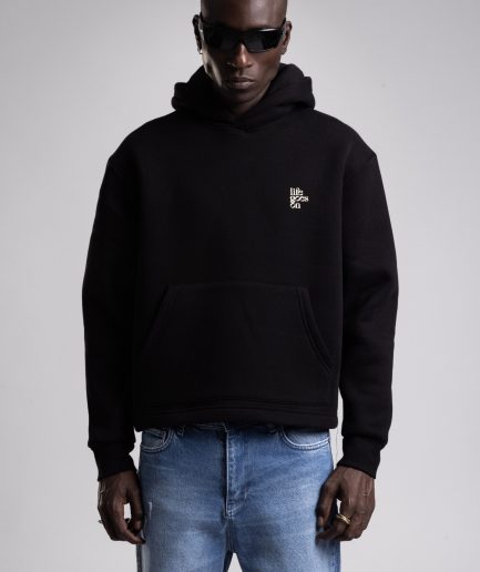 Kabartmalı Baskılı Kapüşonlu Sweatshirt