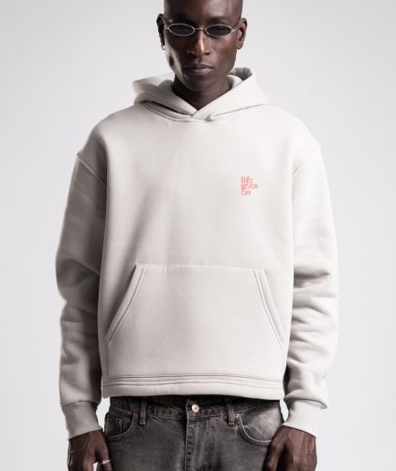 Kabartmalı Baskılı Kapüşonlu Sweatshirt