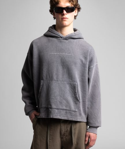 Minimal Yazı Detaylı Kapüşonlu Sweatshirt